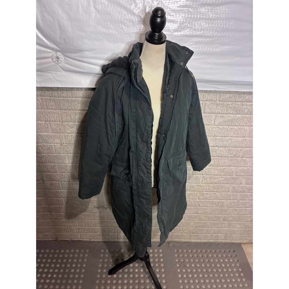 Universal Thread Womens Water Resistant Faux Fur Hood Parka Jacket Black Large
